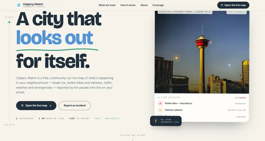 Calgary Watch interface